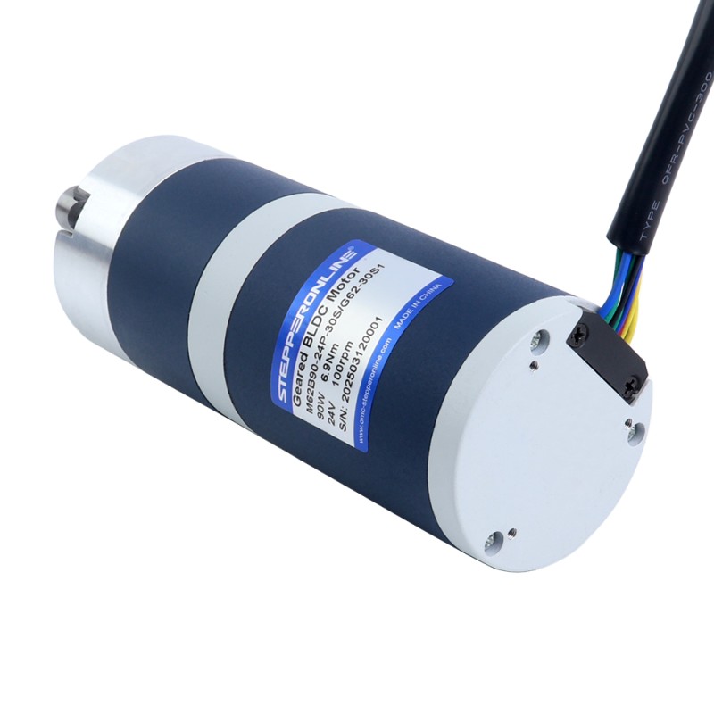 24V 90W 100RPM Getriebe-Bürstenloser DC-Motor 6,90Nm(977,12oz.in) 30:1 Planetengetriebe
