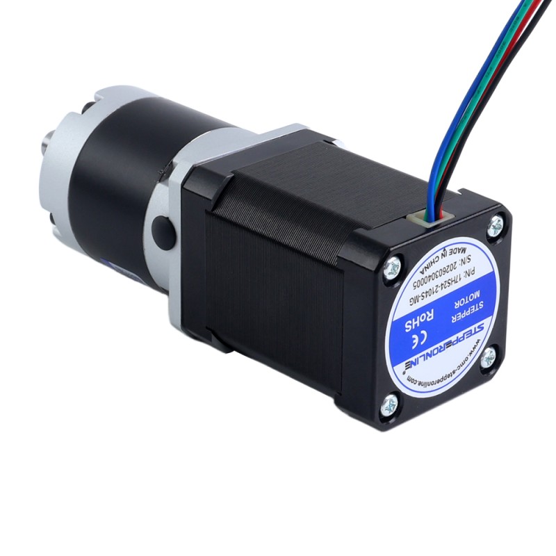 Nema 17 Schrittmotor bipolar L=60mm w/ mit Untersetzungsverhältnis 100:1 MG-Serie Planetengetriebe - 17HS24-2104S-MG100 | StepperOnline