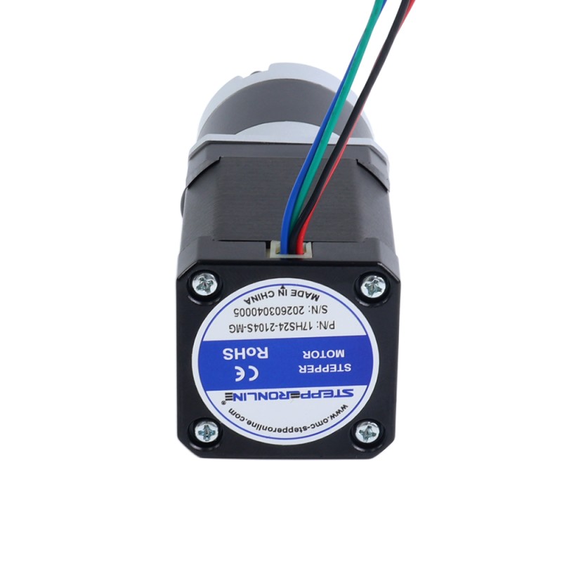 Nema 17 Schrittmotor bipolar L=60mm w/ mit Untersetzungsverhältnis 100:1 MG-Serie Planetengetriebe - 17HS24-2104S-MG100 | StepperOnline