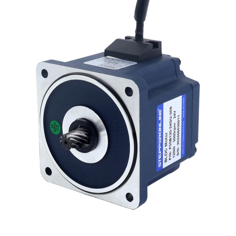 BLDC-Getriebemotor 24V 120W 200RPM 4,18Nm(591,94oz.in) mit 15:1 Stirnradgetriebe