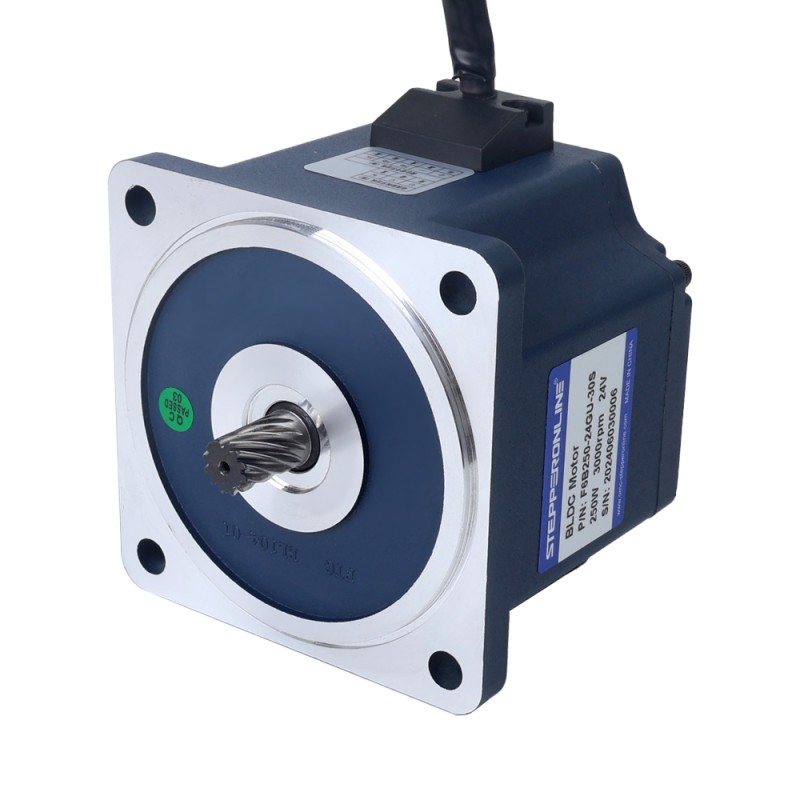 BLDC-Getriebemotor 24V 250W 15RPM 40,00Nm(5664,48oz.in) mit 200:1 Stirnradgetriebe