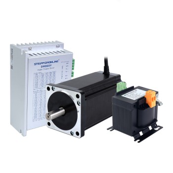 YS-Serie 1-Achsen-Schrittmotor-CNC-Kit 12,0Nm(1699,34oz.in) Nema 34-Schrittmotor und Treiber und AC-Transformator