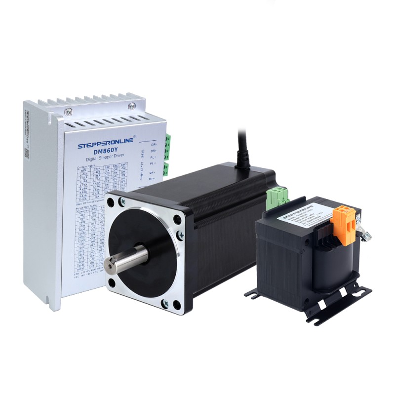 YS-Serie 1-Achsen-Schrittmotor-CNC-Kit 12,0Nm(1699,34oz.in) Nema 34-Schrittmotor und Treiber und AC-Transformator