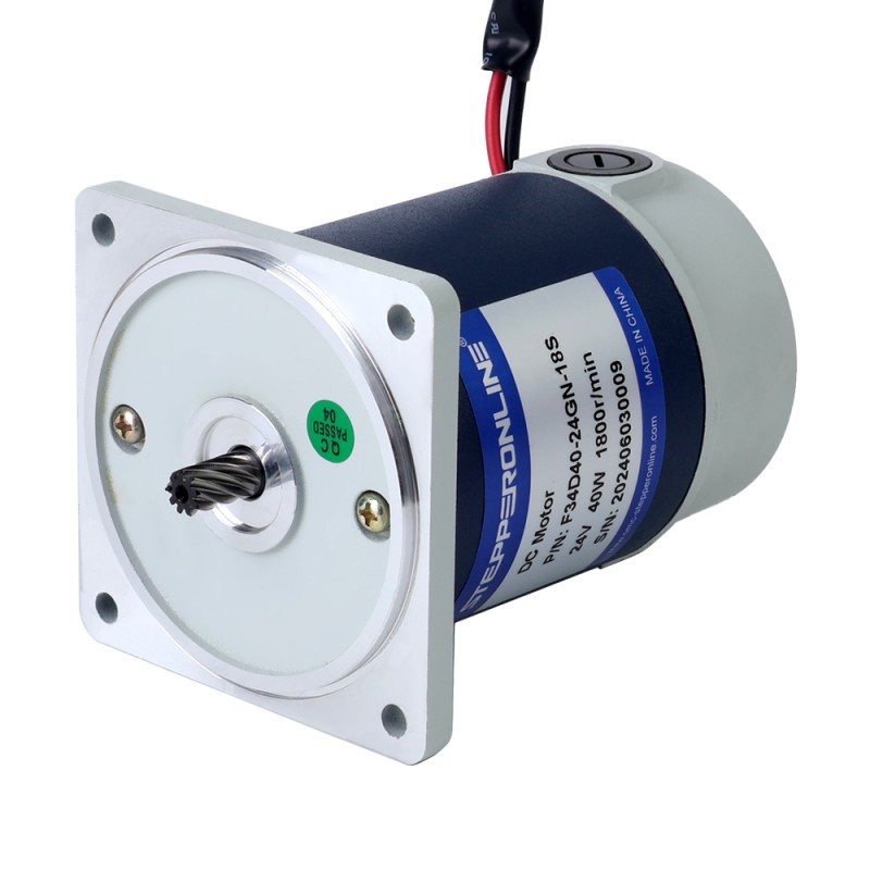 Gebürsteter 24V 40W 2,14Nm(303,05oz.in) 90RPM mit 20:1 Stirnradgetriebe-Gleichstromgetriebemotor
