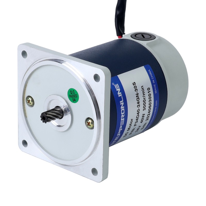 Gebürsteter 24V 40W 1,28Nm(181,26oz.in) 150RPM mit 20:1 Stirnradgetriebe-Gleichstromgetriebemotor
