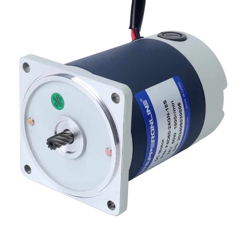 Gebürsteter 24V 60W 2,58Nm(365,36oz.in) 180RPM mit 10:1 Stirnradgetriebe-Gleichstromgetriebemotor