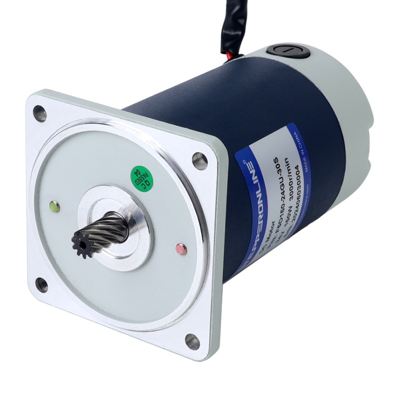 Gebürsteter 24V 150W 9,55Nm(1352,39oz.in) 150RPM mit 20:1 Stirnradgetriebe-Gleichstromgetriebemotor