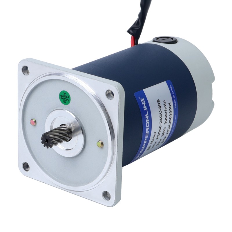 Gebürsteter 24V 90W 9,38Nm(1328,32oz.in) 60RPM mit 50:1 Stirnradgetriebe-Gleichstromgetriebemotor