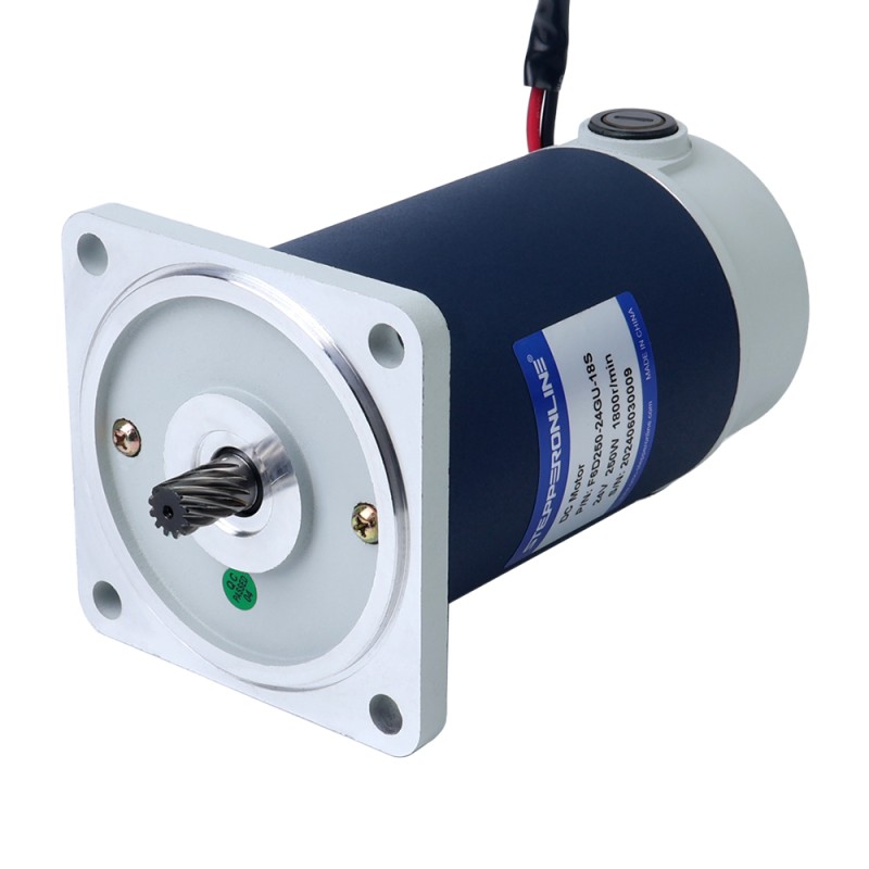 Gebürsteter 24V 250W 40,00Nm(5664,47oz.in) 9RPM mit 200:1 Stirnradgetriebe-Gleichstromgetriebemotor