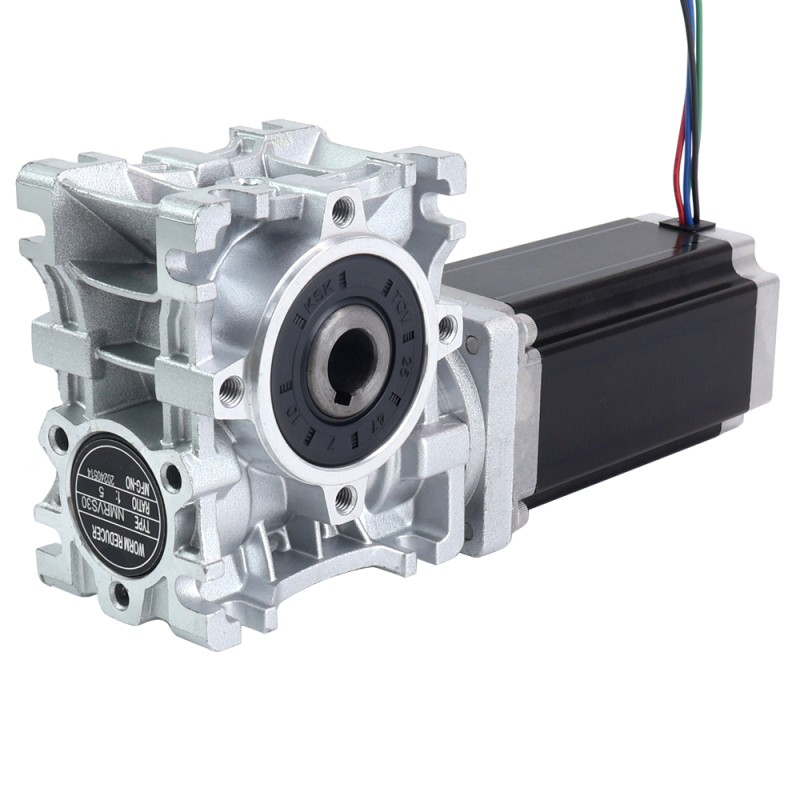 Nema 23 Motor 113mm Übersetzungsverhältnis 20:1 Schneckengetriebe NMRVS30 Schneckengetriebe - 23HS45-4204S-RVS30-G20 | StepperOnline
