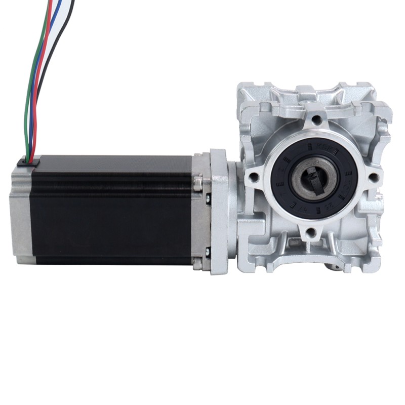 Nema 23 Motor 113mm Übersetzungsverhältnis 20:1 Schneckengetriebe NMRVS30 Schneckengetriebe - 23HS45-4204S-RVS30-G20 | StepperOnline