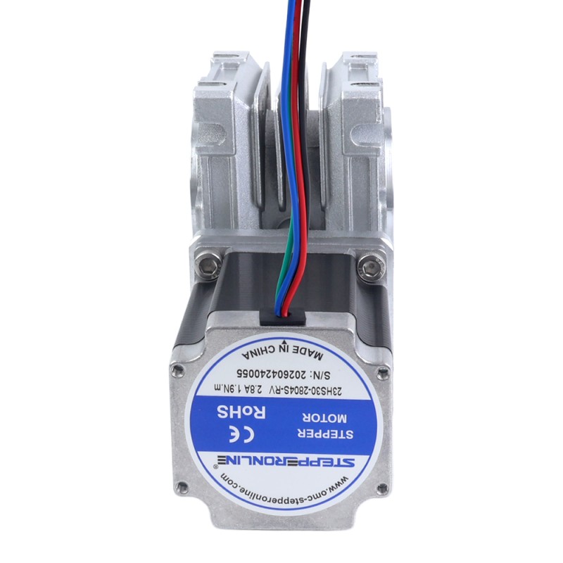 Nema 23 Motor 113mm Übersetzungsverhältnis 15:1 Schneckengetriebe YRV30 Schneckengetriebe - 23HS45-4204S-YRV30-G15 | StepperOnline