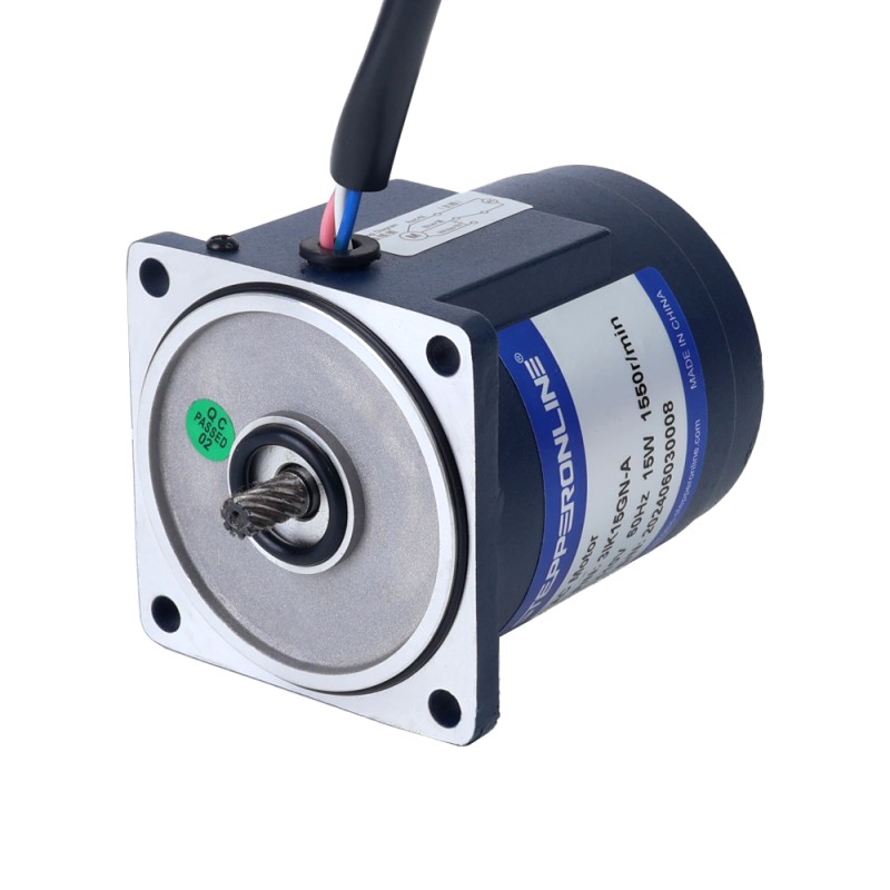 15W 110VAC 60Hz 103RPM 1,11Nm(157,19oz.in) Flansch 70mm Einphasiger Wechselstrom-Induktionsmotor mit Stirnradgetriebe
