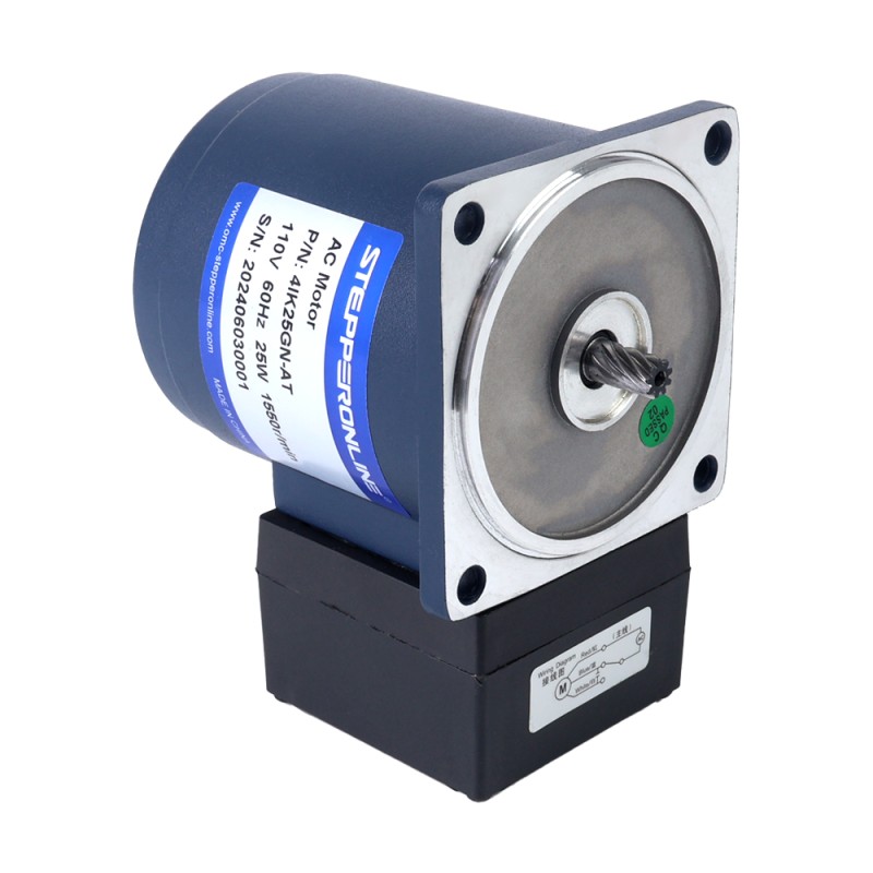 25W 110VAC 60Hz 7,75RPM 8,00Nm(1132,89oz.in) Flansch 80mm Einphasiger Wechselstrom-Induktionsmotor mit Stirnradgetriebe
