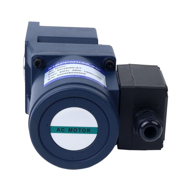 25W 110VAC 16,00Nm(2265,79oz.in) Einphasiger Wechselstrom-Induktionsmotor mit rechtwinkligem Getriebe und Hohlwelle