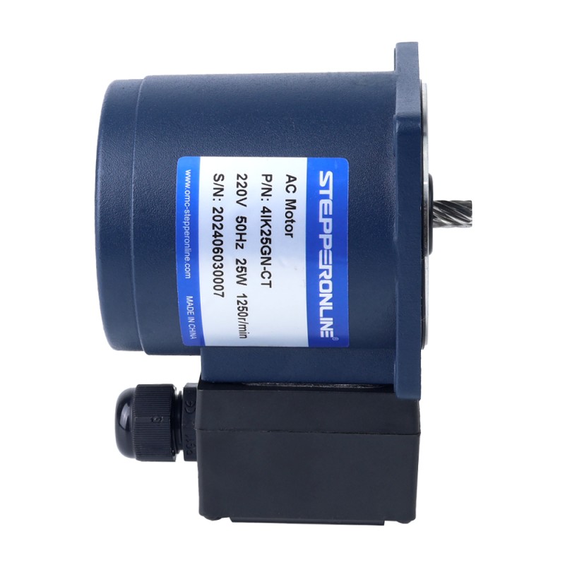 25W 220VAC 50Hz 45RPM 4,04Nm(572,11oz.in) Flansch 80mm Einphasiger Wechselstrom-Induktionsmotor mit Stirnradgetriebe