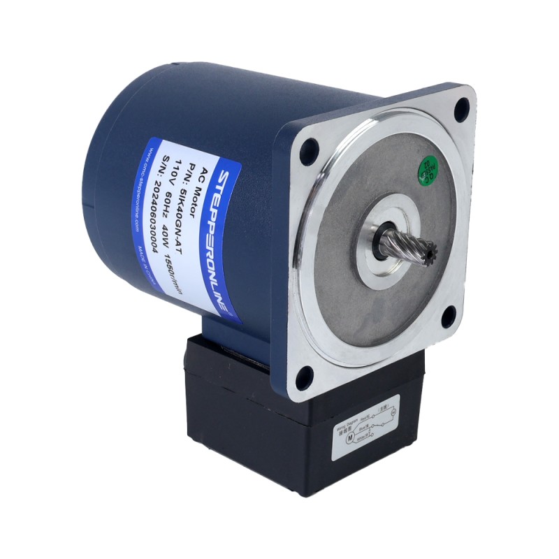 40W 110VAC 60Hz 516RPM 0,56Nm(79,30oz.in) Flansch 90mm Einphasiger Wechselstrom-Induktionsmotor mit Stirnradgetriebe
