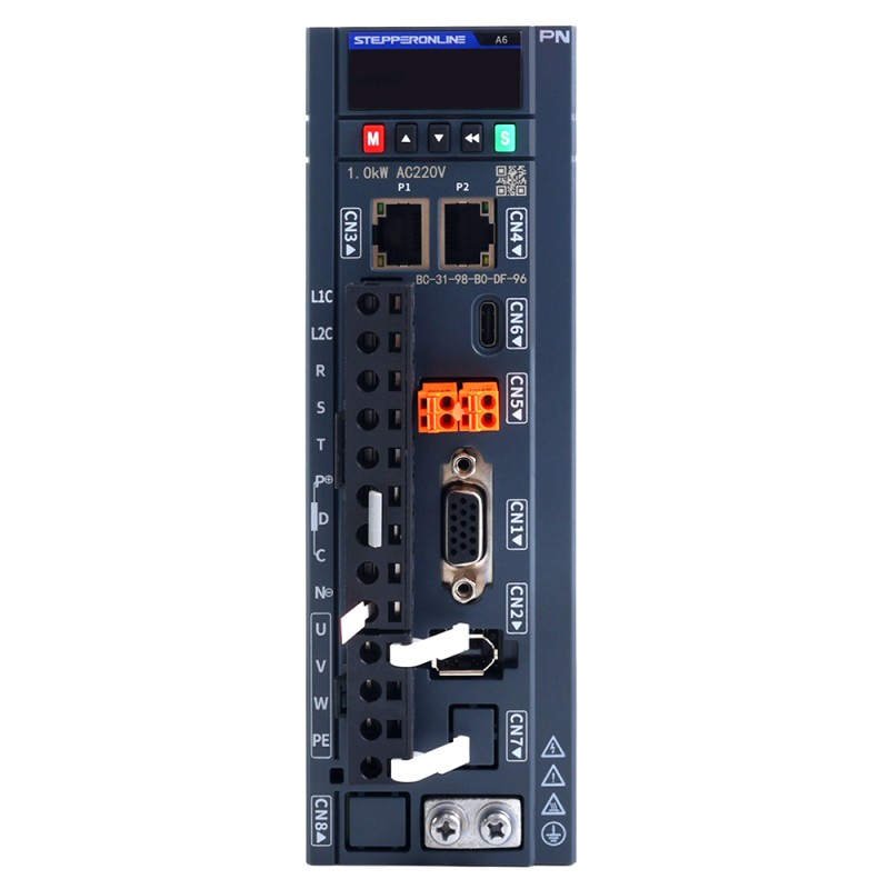 1000W STO Safe Torque Off PROFINET-AC-Servomotor-Kit der A6-Serie 3000rpm 318Nm 17-Bit-Absolutwertgeber IP67 - A6-PN1000H2A1-M17-STO | StepperOnline