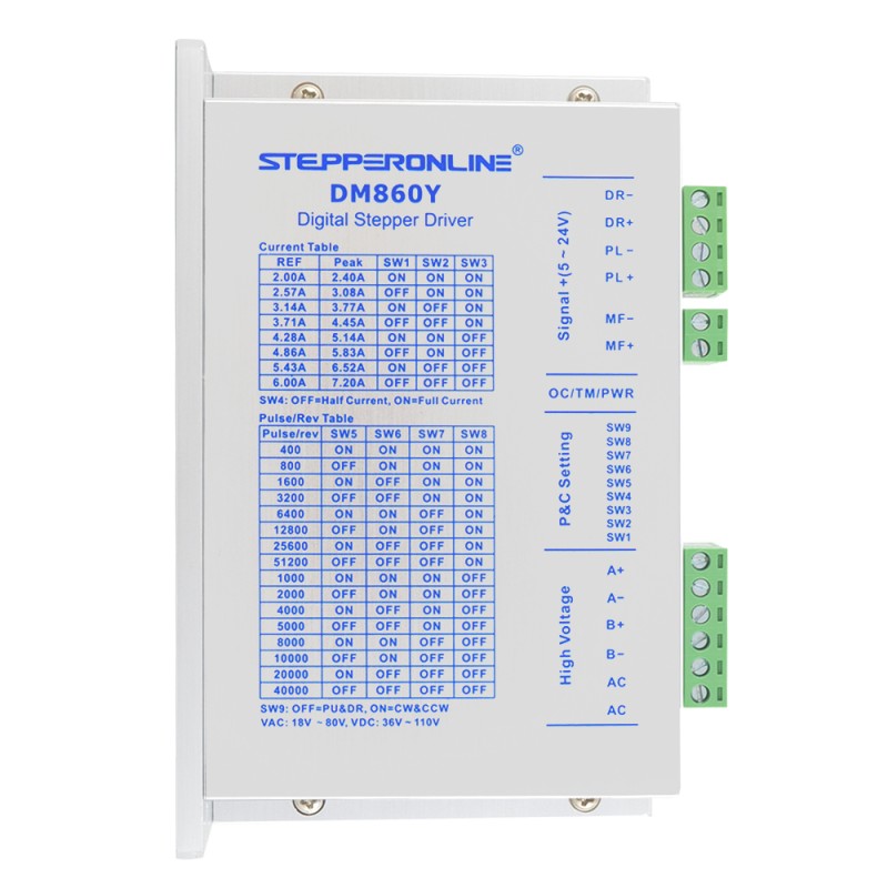 YS-Serie 1-Achsen-Schrittmotor-CNC-Kit 12,0Nm(1699,34oz.in) Nema 34-Schrittmotor und Treiber und AC-Transformator