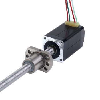 NEMA 8 Linearer Motor externer Kugelumlaufspindel 0,5A 38,2mm Stapelgewindesteigung 2mm(0.07874") Leitungslaenge 150mm