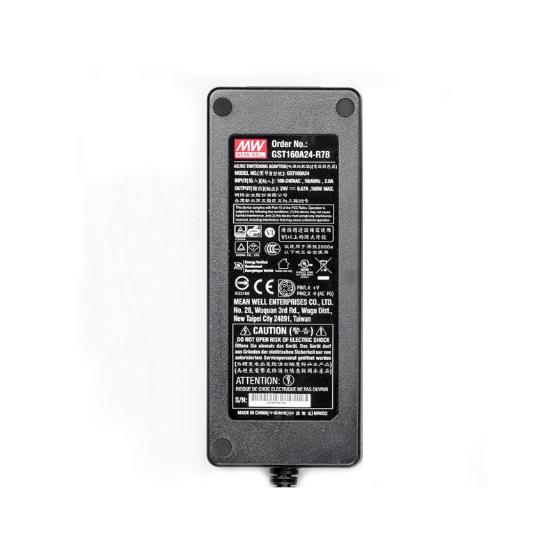 GST160A24-R7B MEANWELL 160W 24VDC 6,67A 115/230VAC AC-DC Zuverlässiger grüner Industrieadapter
