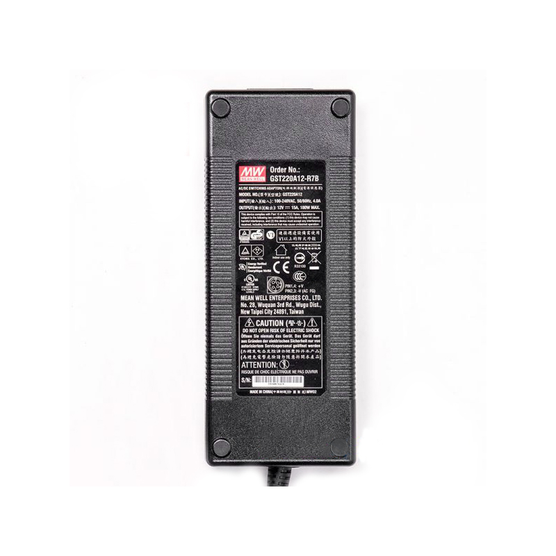 GST220A12-R7B MEANWELL 180W 12VDC 15A 115/230VAC AC-DC Zuverlässiger grüner Industrieadapter