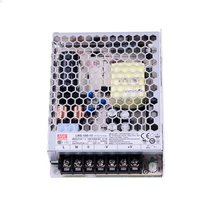 LRS-100-15 MEANWELL 105W 15VDC 7A 115/230VAC Geschlossenes Schaltnetzteil
