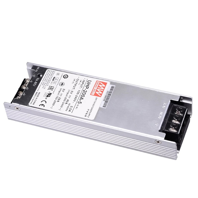 UHP-200A-5 MEANWELL 200W 5VDC 40A 115/230VAC Slim Type mit PFC-Schaltnetzteil