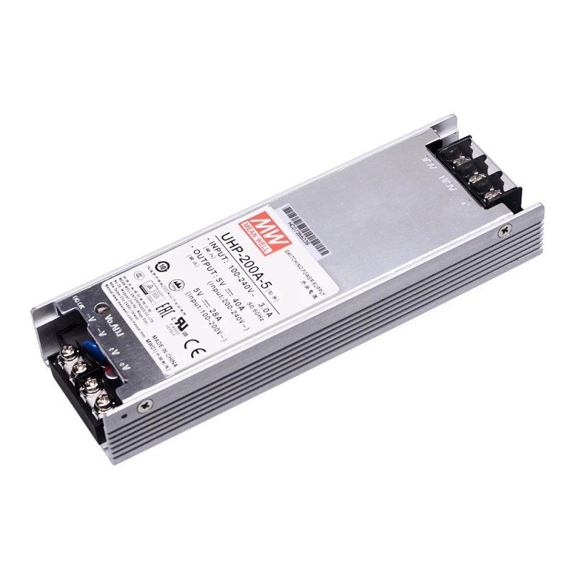 UHP-200A-5 MEANWELL 200W 5VDC 40A 115/230VAC Slim Type mit PFC-Schaltnetzteil