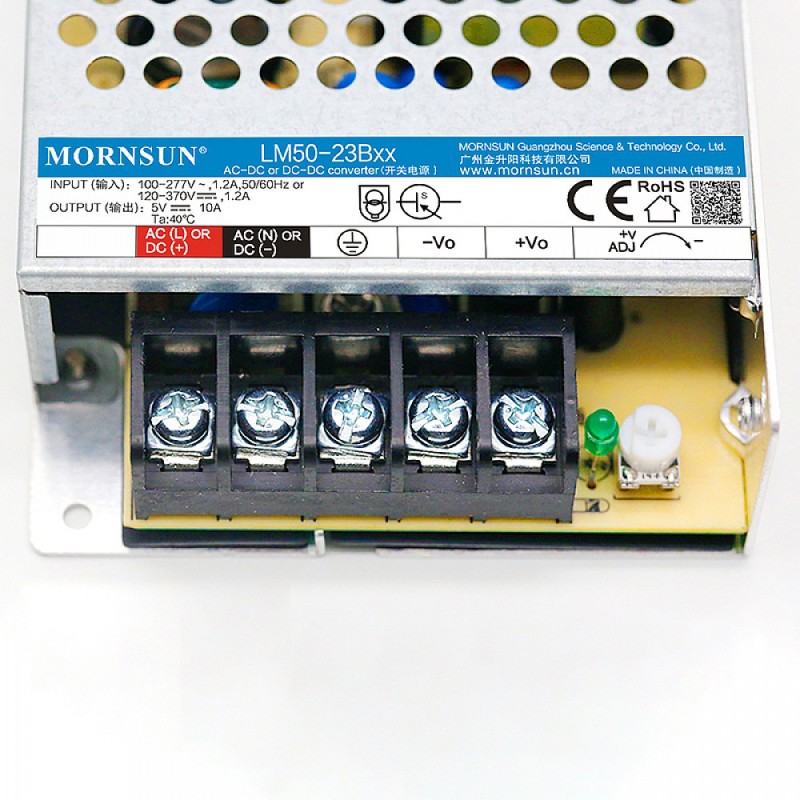 50W 5V 10.0A 85-305VAC/120-430VDC Schaltnetzteil